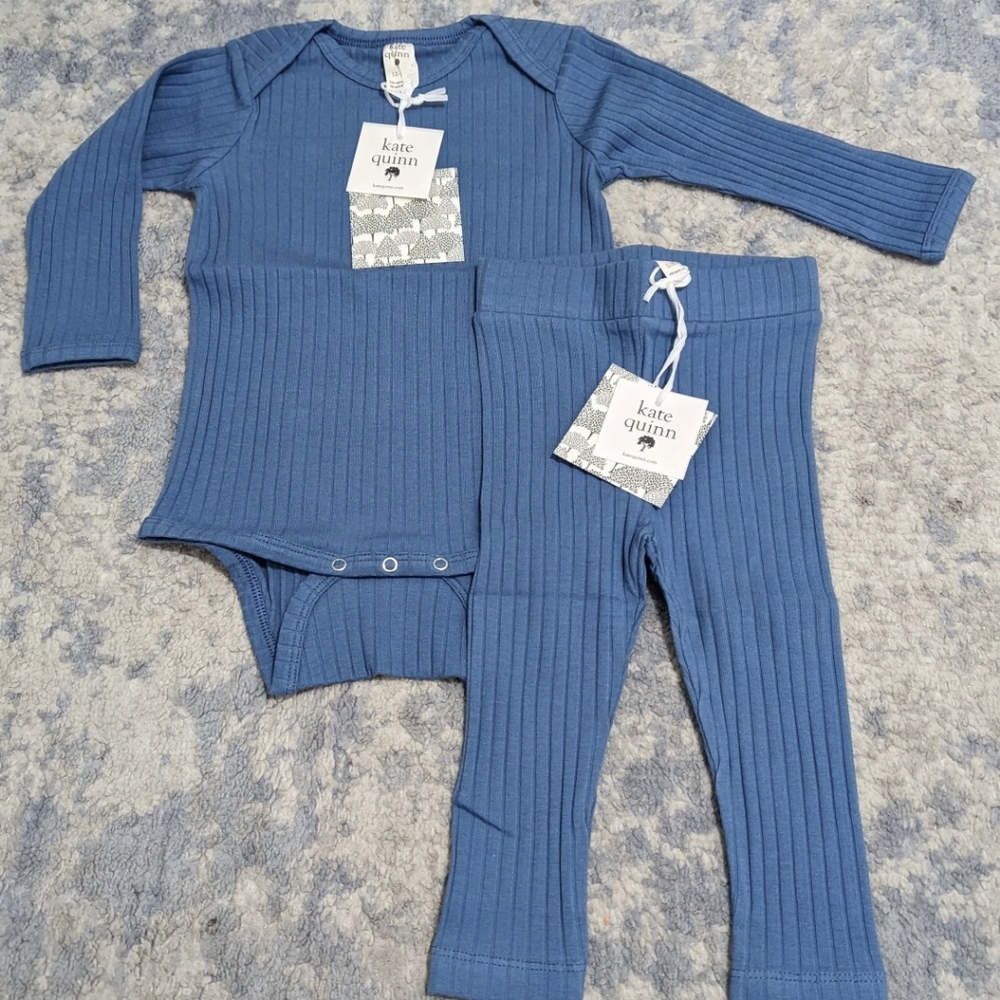 Kate Quinn Ribbed Set in Blue